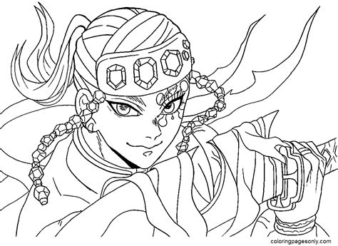 Happy Uzui Tengen Coloring Pages Tengen Uzui Coloring Pages Disegni