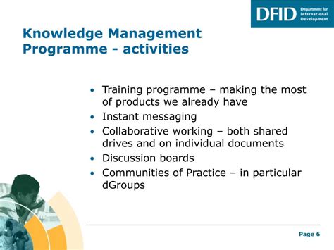 Ppt Knowledge Management At Dfid Powerpoint Presentation Free