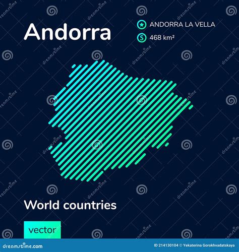Andorra Map - Simple Hand Drawn Stylized Concept With Sketch Black Line