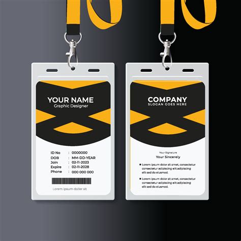 Modern And Creative Office Staff Id Card Design For Employee Free