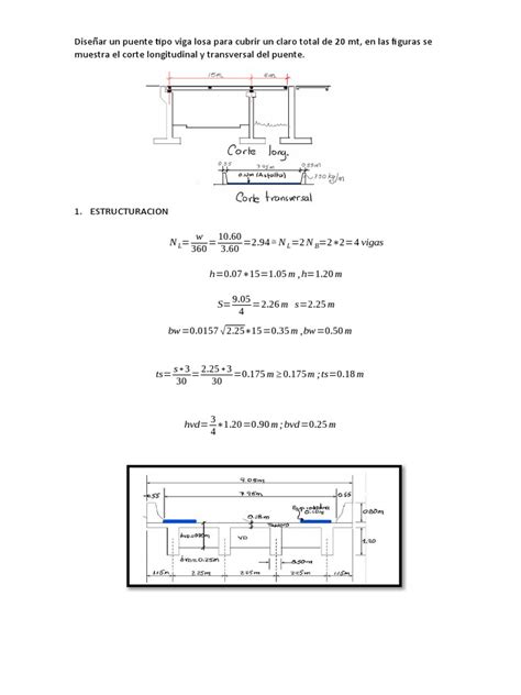 Diseñar Un Puente Tipo Viga Losa Para Cubrir Un Claro Total De 20 Mt Pdf Ingeniero Civil