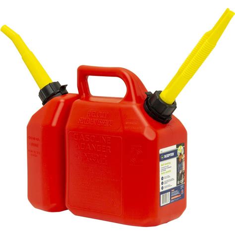 Scepter 6L 2 5L Red Plastic Fuel Jerry Can Combo 03615 J63