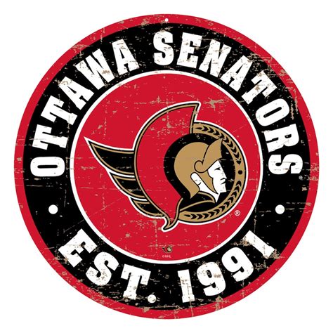 Ottawa Senators 22'' Distressed Logo Wall Sign