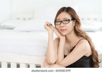 Sexy Asian Slim Woman Posing Bed Stock Photo Shutterstock