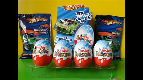 8 Kinder Surprise Eggs Hot Wheels Edition Blind Bags Youtube