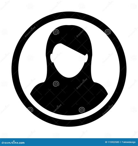 Benutzer Ikonen Vektor Weibliches Person Symbol Profile Circle Avatar