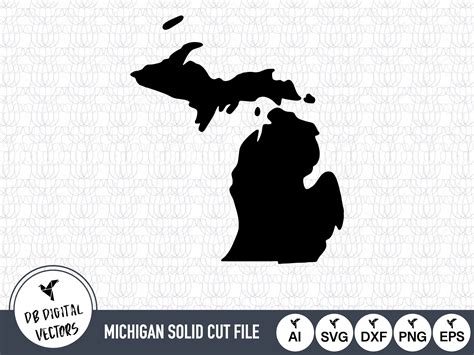 Michigan Solid Svg Files Michigan Cut Files United States Etsy