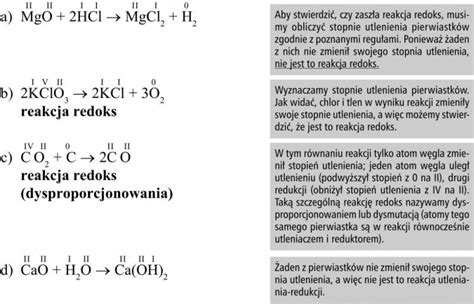 Reakcje Utleniania I Redukcji Uzgadnianie R Wna Reakcji Redoks