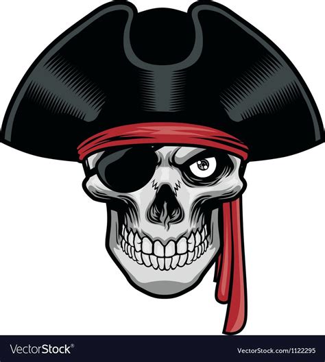 Pirate Skull With Hat And Eye Patch Royalty Free Vector Aff Hat