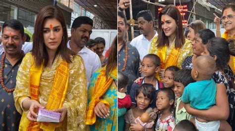 Watch Kriti Sanon Visits Mumbais Siddhivinayak Temple After Winning