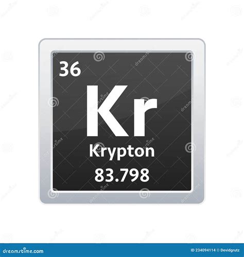 Krypton Symbol Chemical Element Of The Periodic Table Vector Stock