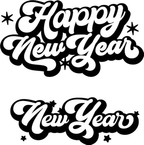 Premium Vector Happy New Year Lettering