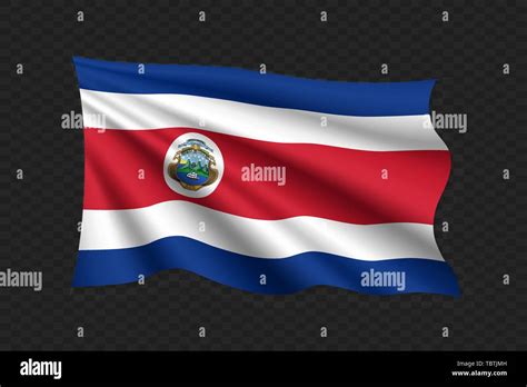 3D Waving Flag Of Costa Rica Vector Illustration Stock Vector Image