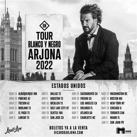 Ricardo Arjona Anuncia Fechas De Su Tour Blanco Y Negro