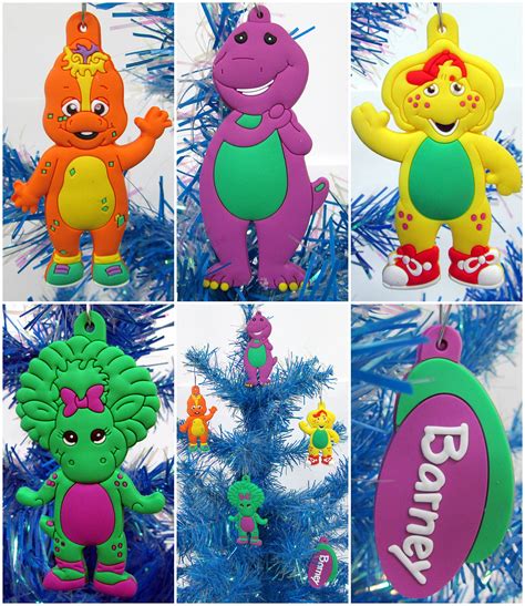 BARNEY Christmas Ornaments Featuring 4 Ornaments, Bj, Baby Bop and Riff ...