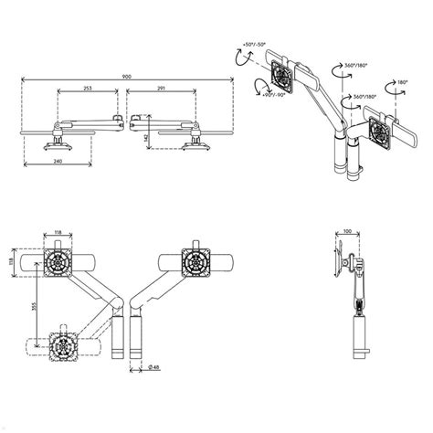 Dual Monitorhalterung Mit Tischklemme Dataflex Viewprime