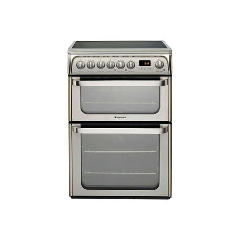 Hotpoint Ultima 60cm Double Oven Electric Cooker With Ceramic Hob Stainless Steel Buyitdirectie