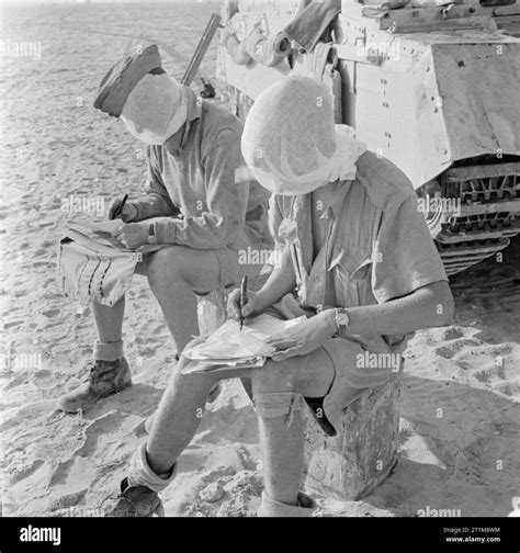 The British Army In North Africa 1942 Two Members Of A Crusader Tank S Crew Write Home Before