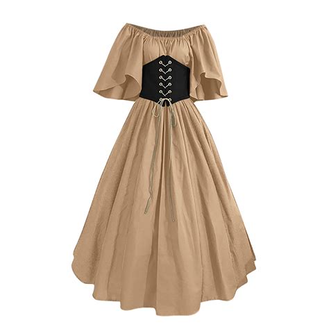 Vsssj Plus Size Medieval Dress For Women Vintage Off Shoulder Flare