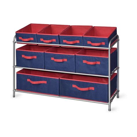 804948888412 Upc Bintopia Deluxe Storage Rack With Fabric Bins Red