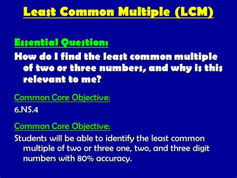 Least Common Multiple Lcm Ppt Video Online Download