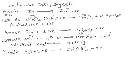 Solved Write A Balanced Equation For The Overall Cell Reaction When