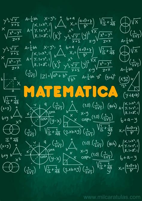 Portadas Para Cuadernos De Matemática 【2023