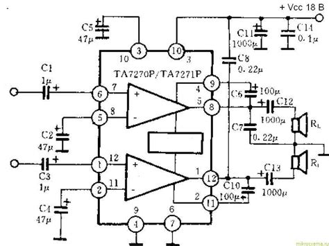 Усилитель мощности на микросхеме TA7270P - TA7271P | Микросхема ...