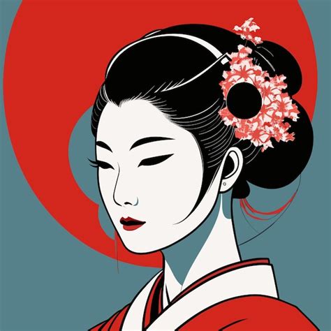 Premium Vector Geisha Japanese Style Vector Art