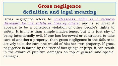 Gross Negligence Definition And Legal Meaning Youtube