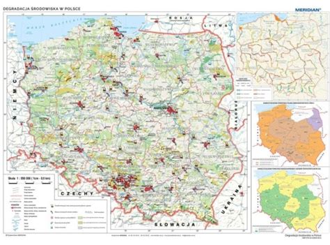 Polska Degradacja Rodowiska Mapa Szkolna Na Cian