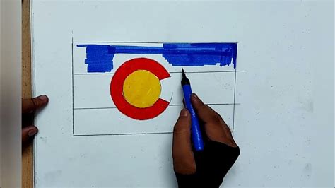 How To Draw Colorado Flag I Colorado Flag Drawing Youtube