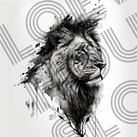 LION TATTOO PROCREATE Design Template Etsy