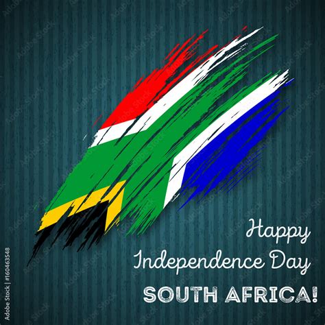 South Africa Independence Day Patriotic Design. Expressive Brush Stroke ...