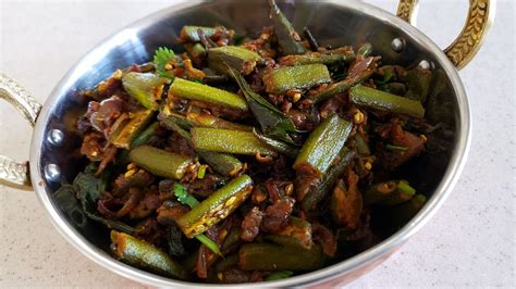 Bhindi Fry Okra Fry Crunchy Peanut Bhindi Adrak Lehsun Wali Bhindi