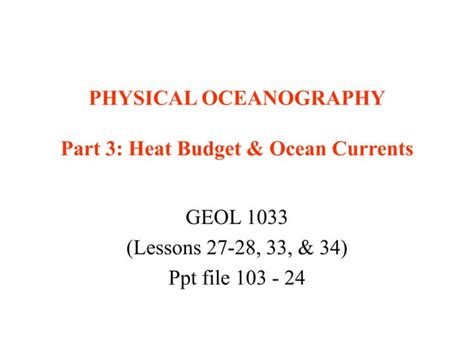 Heat budget and Ocean currents.pptx