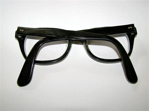 Imperial Mad Men Black Eye Glasses 1950s Black Plastic Etsy