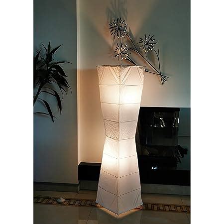 Trango Lampadaire Design Moderne I Lampe En Papier De Riz En Blanc Rond