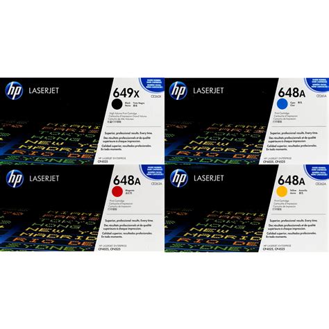 Hp 649x 648a Toner Set Combo 4 Pack Ce260x Ce261a Ce262a Ce263a