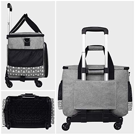 TOKSKS Sewing Machine Carrying Case Collapsible Trolley Bag With Wheels