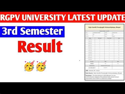 Rgpv Rd Sem Result Declare Rgpv Nd Sem Result Update Rgpv