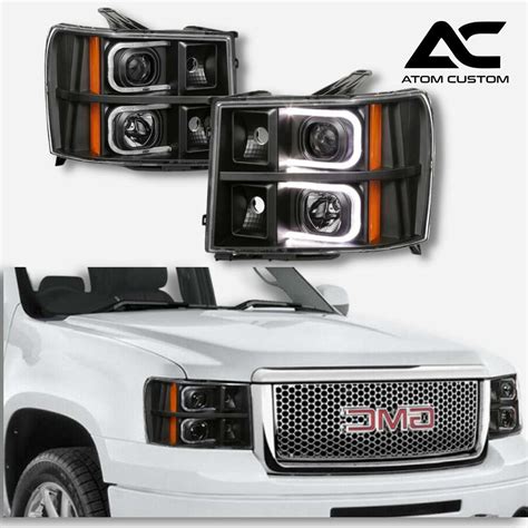 Faros Frontales Hal Genos Con Luz Drl Gmc Sierra Atom Custom