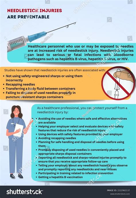 Needlestick Injuries Preventable Poster On What Stock Illustration