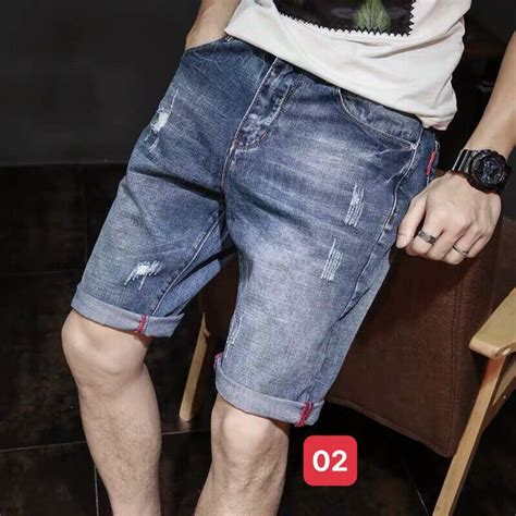 Quần Short Jean Nam màu Xanh Quần Lửng Nam Jean thời trang cao cấp