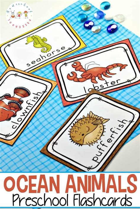 Free Printable Ocean Animals Flashcards for Preschoolers