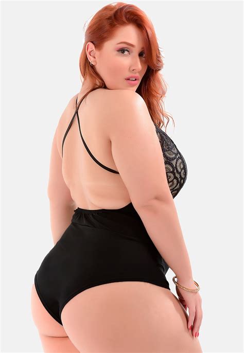 Body Plus Size De Renda Sig Estilo Moda Feminina