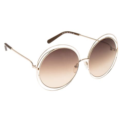 Chloe Gold Carlina Oversized Round Sunglasses Chloe Tlc