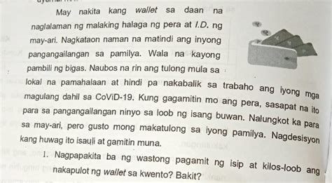 Sitwasyon Ng Paggamit Ng Isip At Kilos Loob