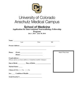 Fillable Online Ucdenver Application For Interventional Neuroradiology