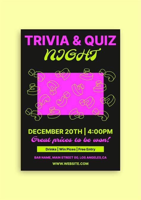 Customize This Neon Trivia And Quiz Night Flyer Ready Made Template